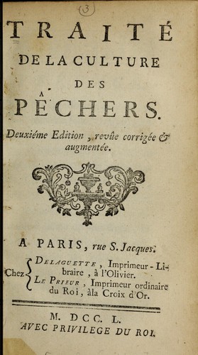Traité de la culture des pêchers