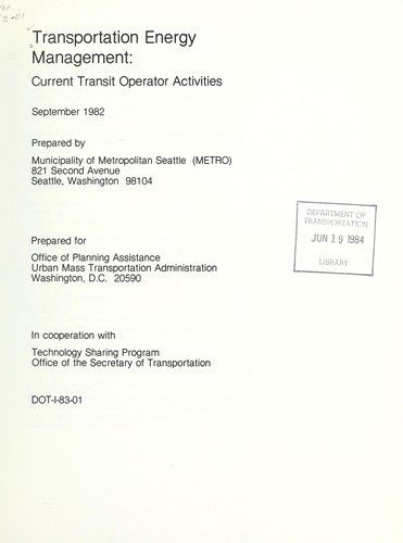 Transportation energy management