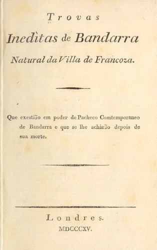 Trovas inedìtas de Bandarra ...