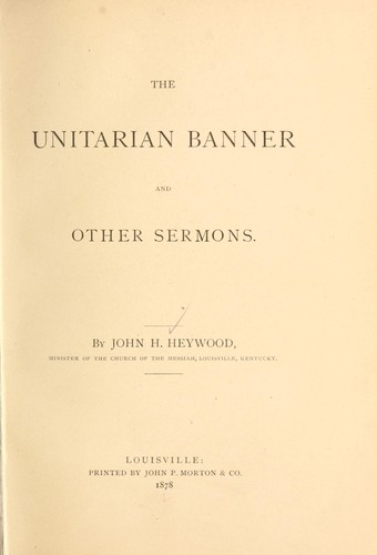 The Unitarian banner and other sermons
