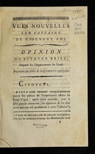 Vues nouvelles sur l'affaire du ci-devant roi