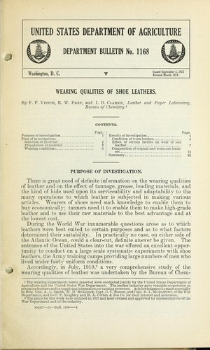 Wearing Qualities of Shoe Leathers