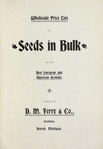 Wholesale price list of seeds 1896
