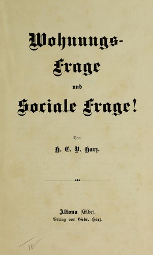 Wohnungs-Frage und sociale Frage