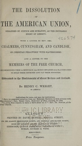 The dissolution of the American union