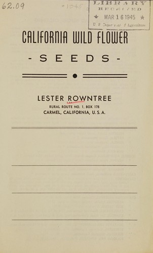 California wild flower seeds