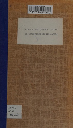 Financial and economic aspects of regionalism and separatism