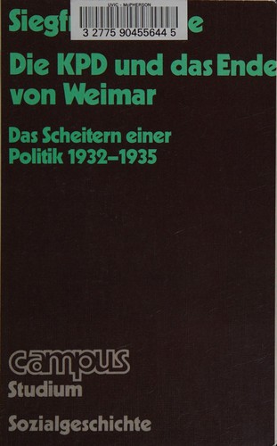 Die KPD und das Ende von Weimar