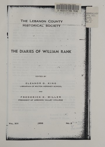The diaries of William Rank