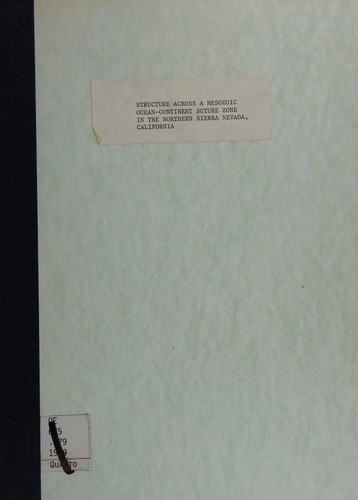 Structure across a Mesozoic ocean-continent suture zone in the northern Sierra Nevada, California