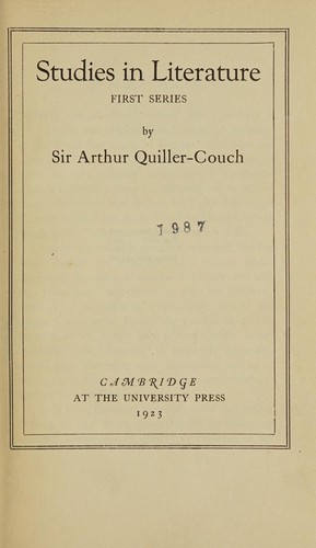 Studies in literature (first series)