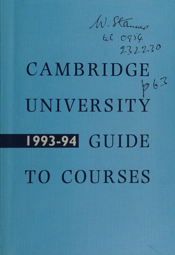 Cambridge University guide to courses.