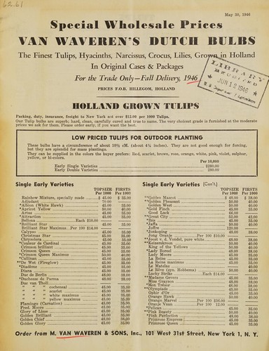 Van Waveren's Dutch bulbs
