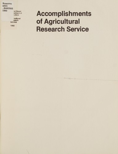 Accomplishments of Agricultural Research Service