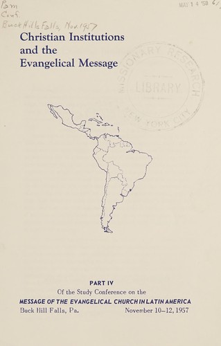 Christian institutions and the evangelical message