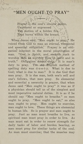 'Men ought to pray.'.