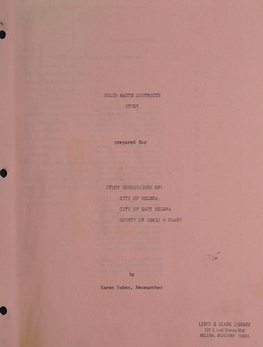 Solid waste districts study