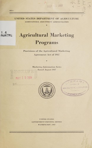 Agricultural marketing programs