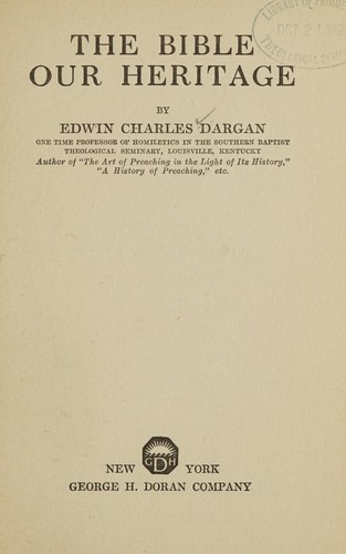 The Bible our heritage