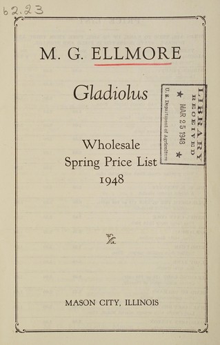 Gladiolus wholesale spring price list, 1948