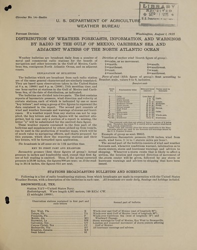 Distribution of weather forecasts, information, and warnings