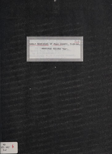 Early marriages of Polk County, Florida