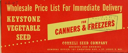 Wholesale price list for immediate delivery for canners & freezers