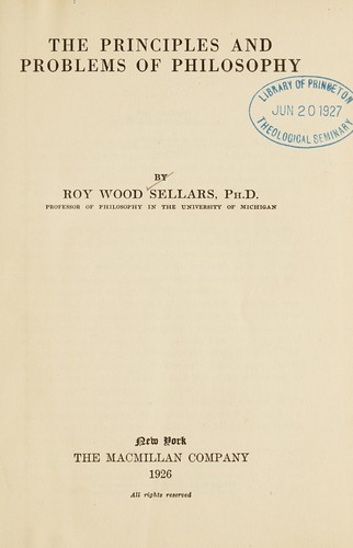 The principles and problems of philosophy