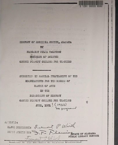 History of Escambia County, Alabama