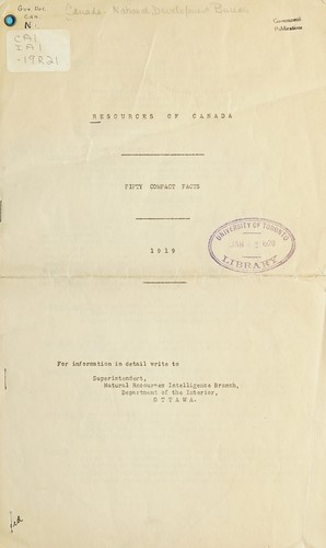 RESOURCES OF CANADA - FIFTY COMPACT FACTS