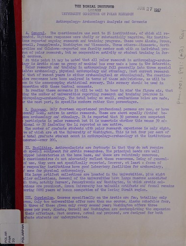 University committee on polar research