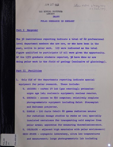 Polar research in geology