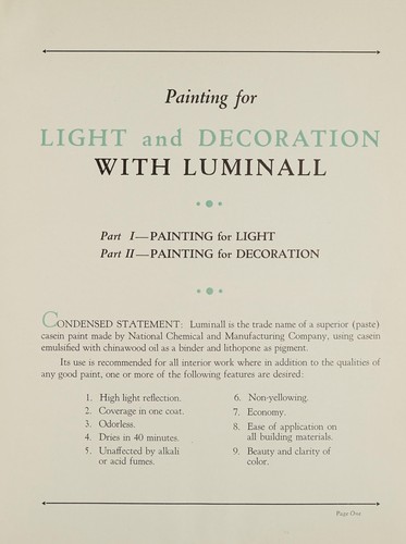 Painting for light and decoration with Luminall