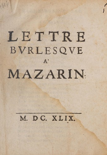 Lettre bvrlesqve à Mazarin