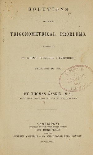 Solution of the trigonometrical problems