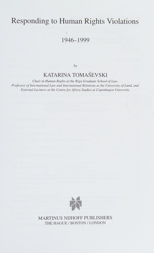 Responding to human rights violations, 1946-1999