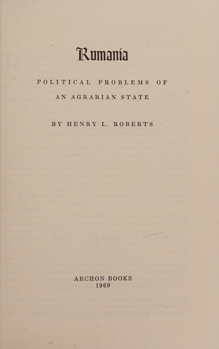 Rumania: political problems of an agrarian state
