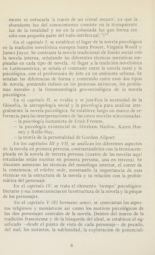 La novela psicológica en Hispanoamérica