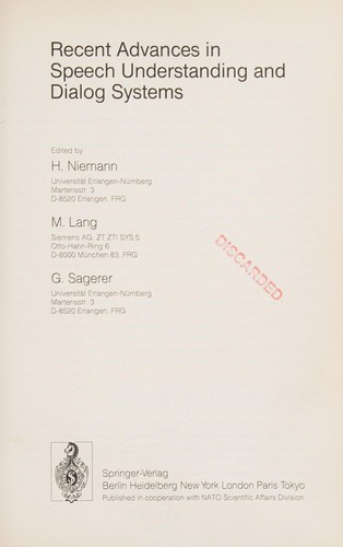 Recent advances in speech understanding and dialog systems