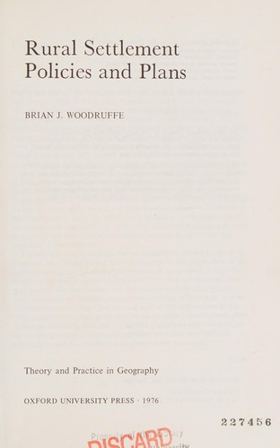 Rural settlement policies and plans