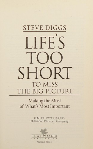 Life's too short to miss the big picture