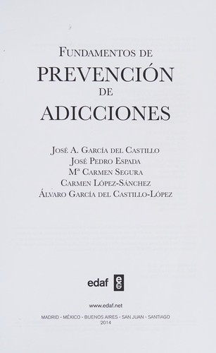 Fundamentos de prevenció̤n de adicciones