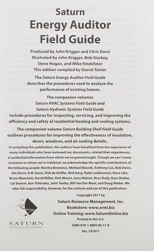 Saturn building analyst field  guide