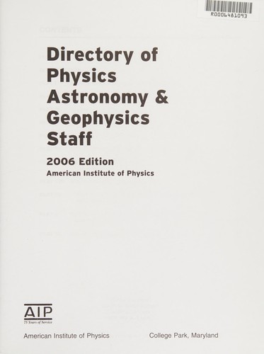 Directory of physics, astronomy & geophysics staff