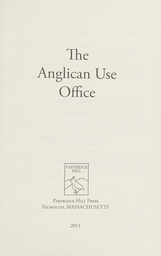 The Anglican use office