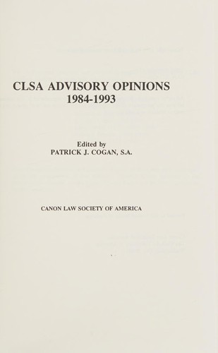 CLSA advisory opinions, 1984-1993
