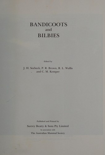 Bandicoots and bilbies