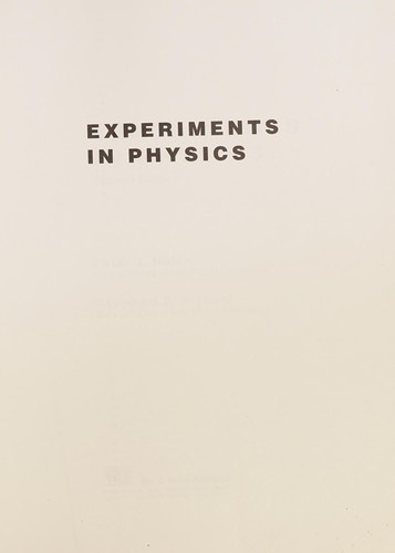Experiments in Physics