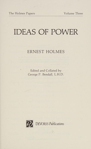 Ideas of Power (The/Holmes Papers, Vol 3)