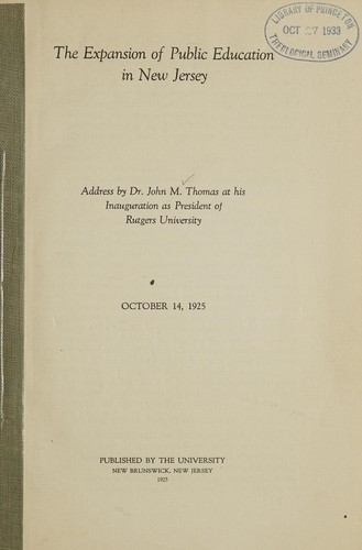 The Expansion of public education in New Jersey
